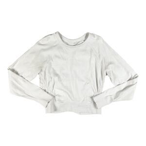 Athleta Sundown Puckered Sweatshirt In Calla Lily White Small S